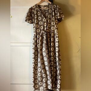 Christy Dawn The Dawn dress in Mocha Daisy size M
